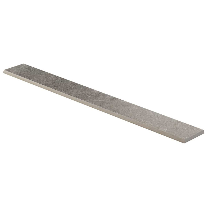 New Rock 3X24 Matte Porcelain Bullnose, Fossil Dark Gray