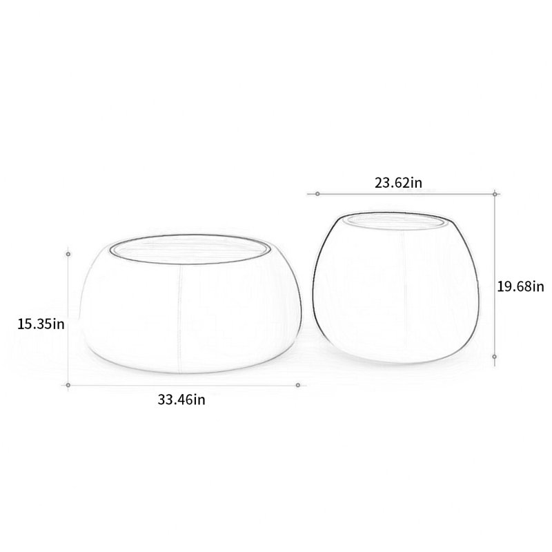 Light luxury cream style round coffee table, White/Orange, Dark Walnut