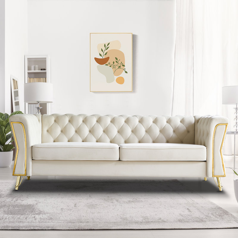 Vallene 87.4'' Velvet Flared Arm Sofa