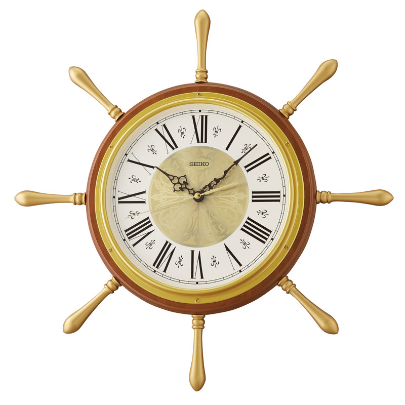 QXA785BLH Wall Clock, Brown