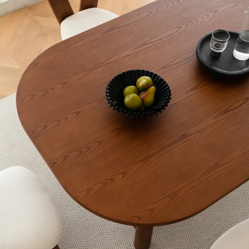 Table ovale en bois de frêne durable Retro Creative, H 29,52 po x L 70,86 po x l 31,49 po