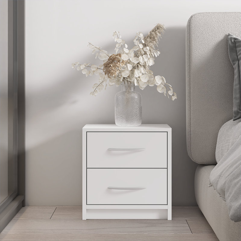 Wesseline 15.2" Nightstand with Matte Finish, White