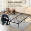 Structure de lit robuste en métal avec rangement sous le lit, support en lattes d'acier robuste, sans sommier, cadre de lit plateforme pour grand, très grand, double, simple, capacité de 300 lb-135854928