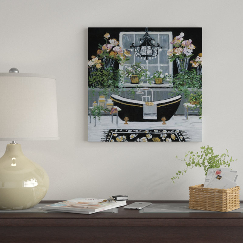 «Femme Noir Bath I», reproduction sur toile, H 26 po x l 26 po x P 1,5 po, Pas de tapis, Toile tendue