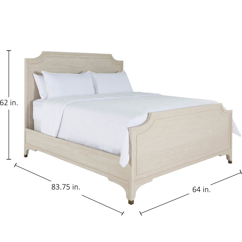 Alexandra Bed - Dark, Queen, Cerused White/Stained Gold