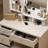 31.5" W Makeup Vanity Set with 3-Color LED Lighted Mirror and 5 Storage Drawers -1508110385