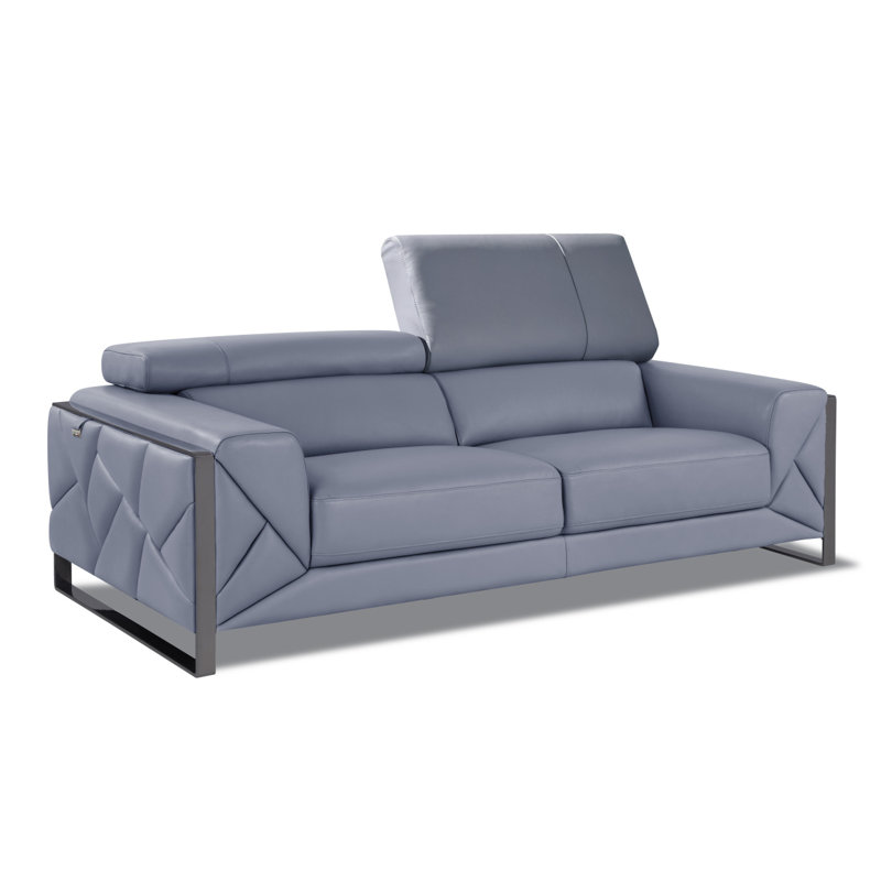 Canapé moderne en cuir Global United Graitalian, Bleu clair