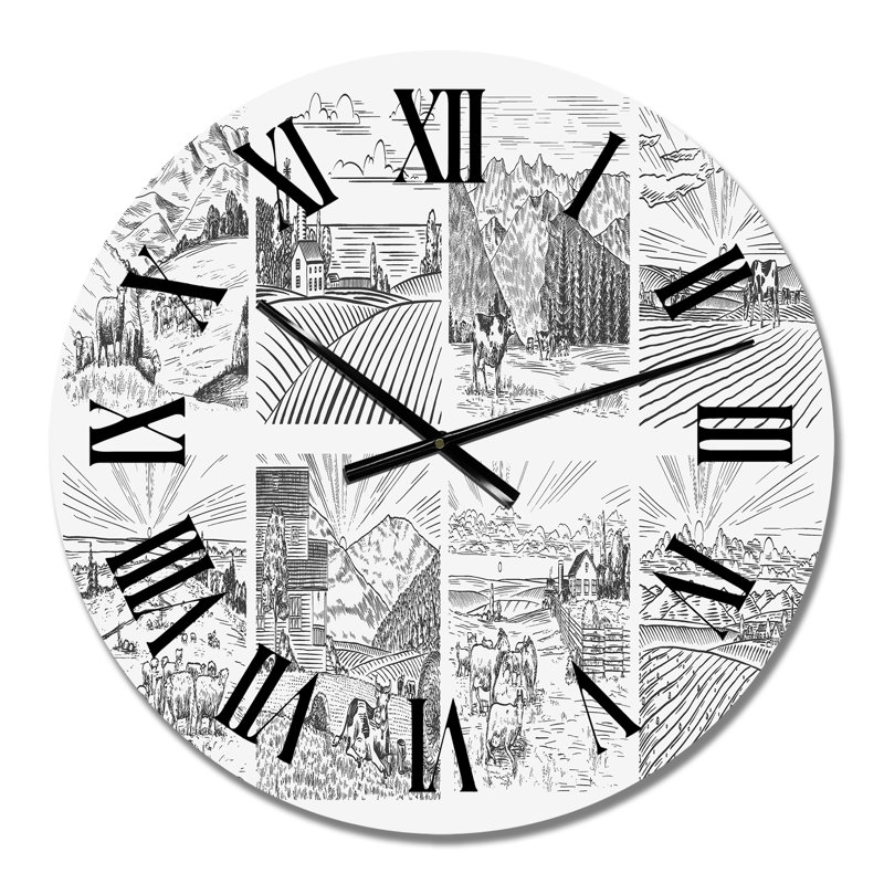 Horloge murale traditionnelle A Village, Petit