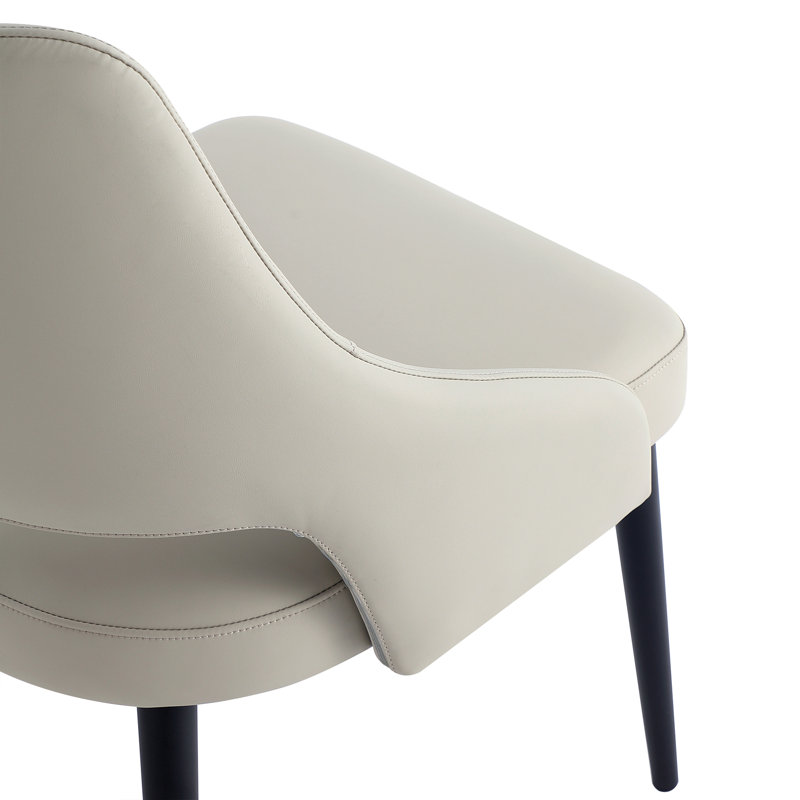 Hickson Leatherette Dining Chair with Metal Legs, Stone, 1