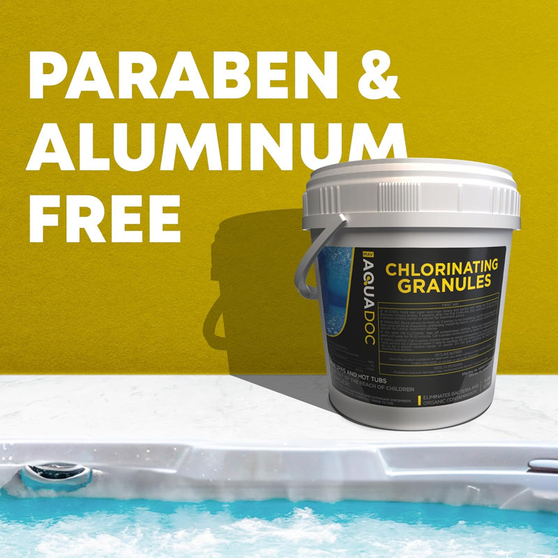 Spa Chlorine for Hot Tub Sanitizer - 5lb - Granules de chlore pour spa à solution rapide, produits chimiques pour spa fabriqués aux États-Unis - AquaDoc
