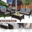 Alyaan 132cm Wide U-Shaped Metal Patio Sofa with Cushions-765613181-765613182