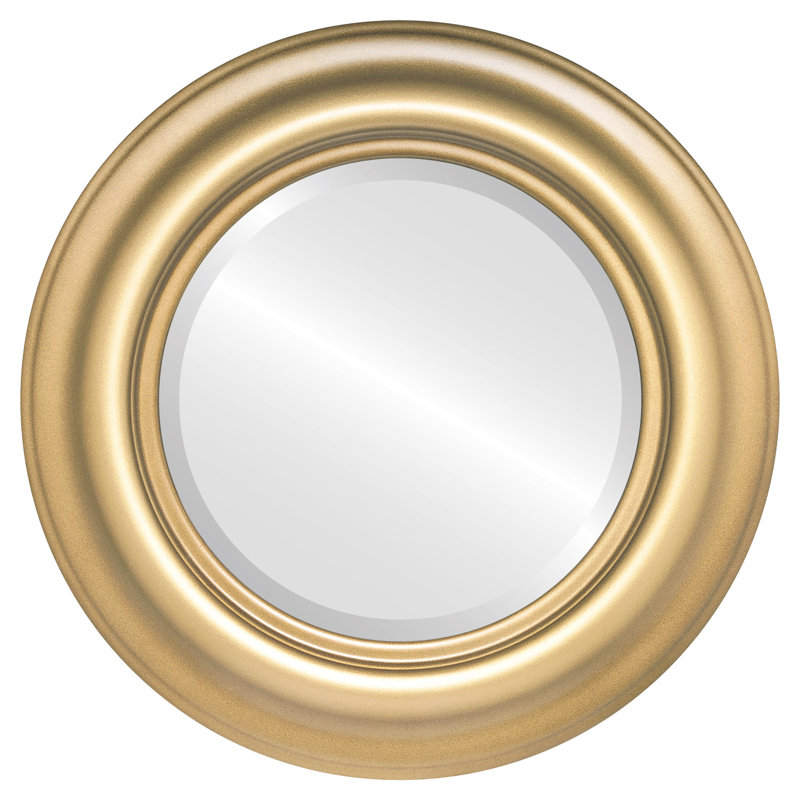 Woking Wood Flat Wall Mirror, 19" H x 19" W, Matte Black