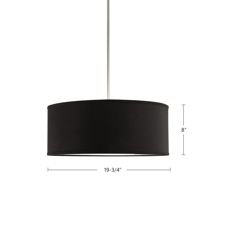 Gregory 3 - Light Pendant, Black, 8" H x 19.75" W x 19.75" D