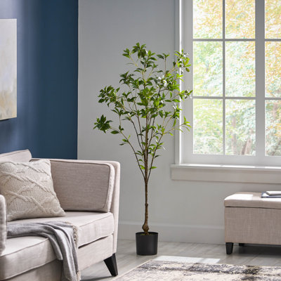 Artificial Pieris Tree Rattan Faux Plant with Iron Frame - Low-Maintenance Home Decor