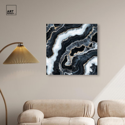 Aureate Ash Canvas Geode Wall Art by 
