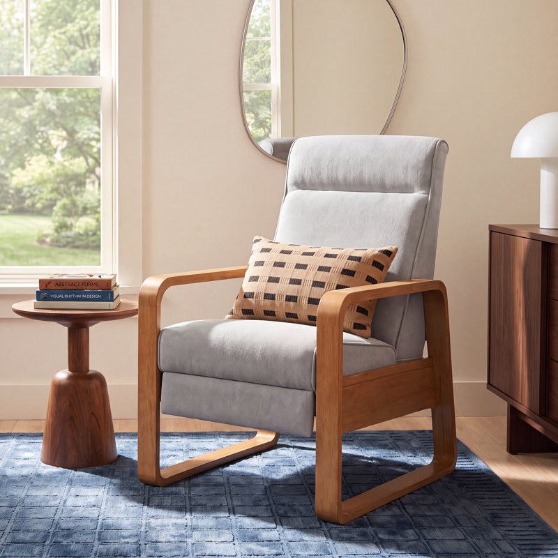 Jillette Upholstered Recliner, Gray