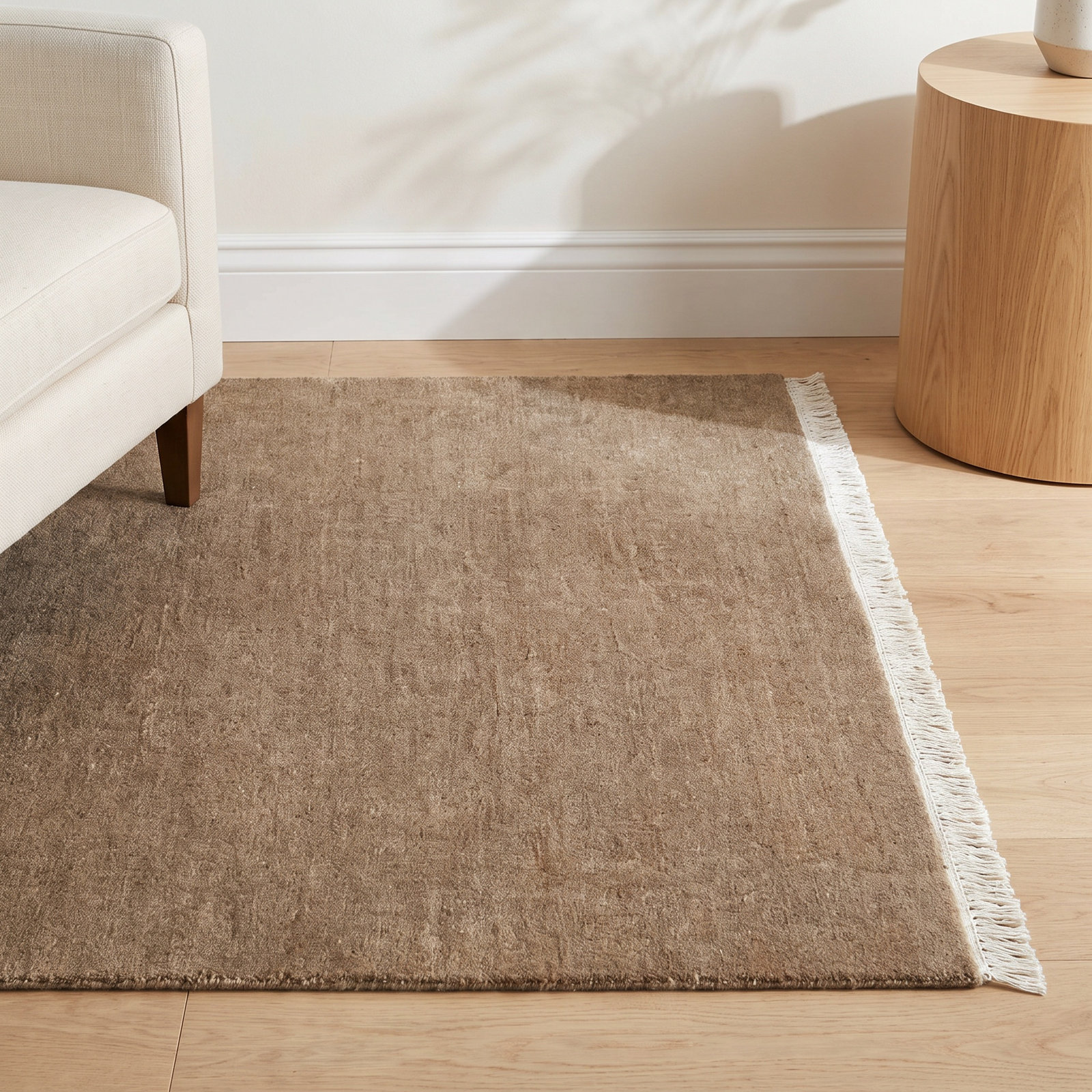 Clio Hand-Loomed Dark Gray Wool Rug, Rectangle 4' x 6'
