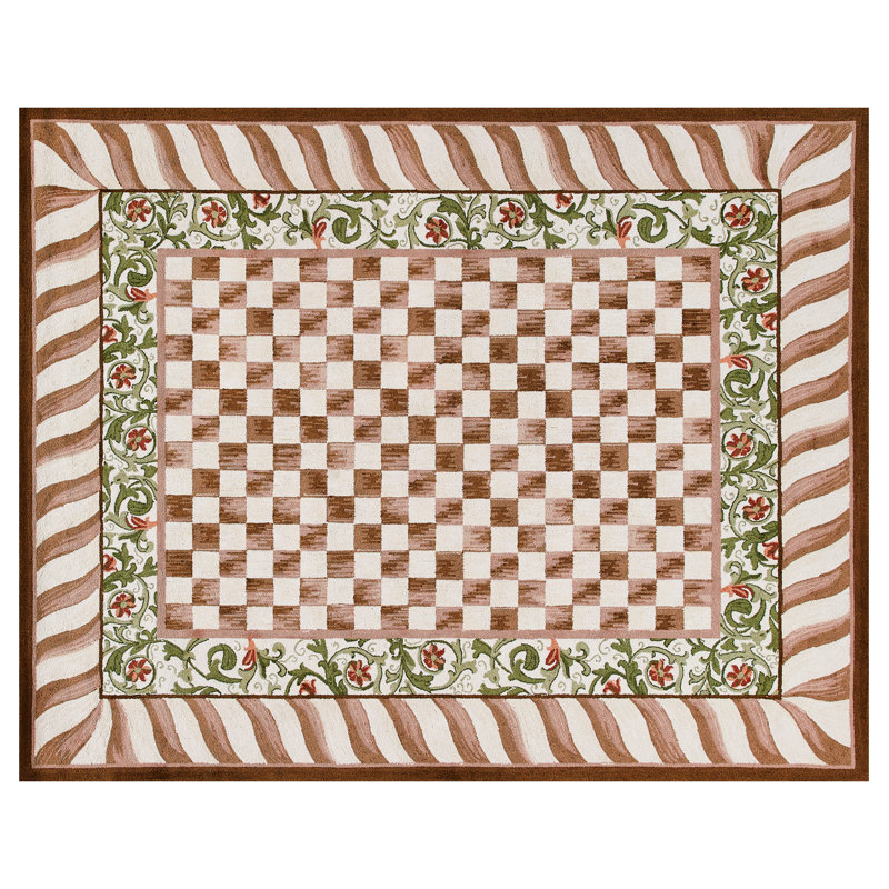 Mocha Check Rug, Rectangle 8' x 10'