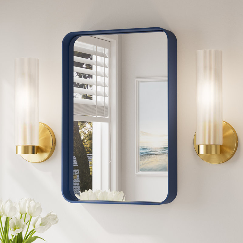 Miroir d'appoint Tyro, 24 po x 16 po, Bleu, Rectangulaire