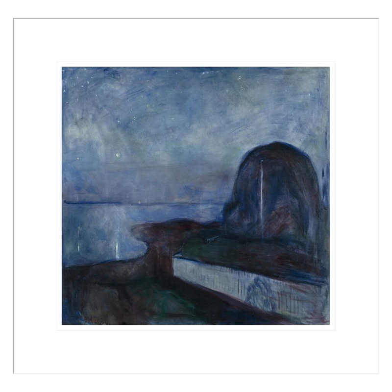«Starry Night» par Edvard Munch - impression giclée encadrée, 17.75" H x 18.21" W