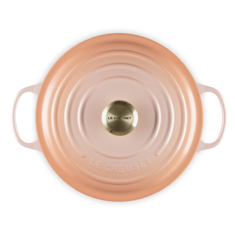 Le Creuset Signature Enameled Cast Iron Round Dutch Oven with Lid, 5.5 quarts, Peche