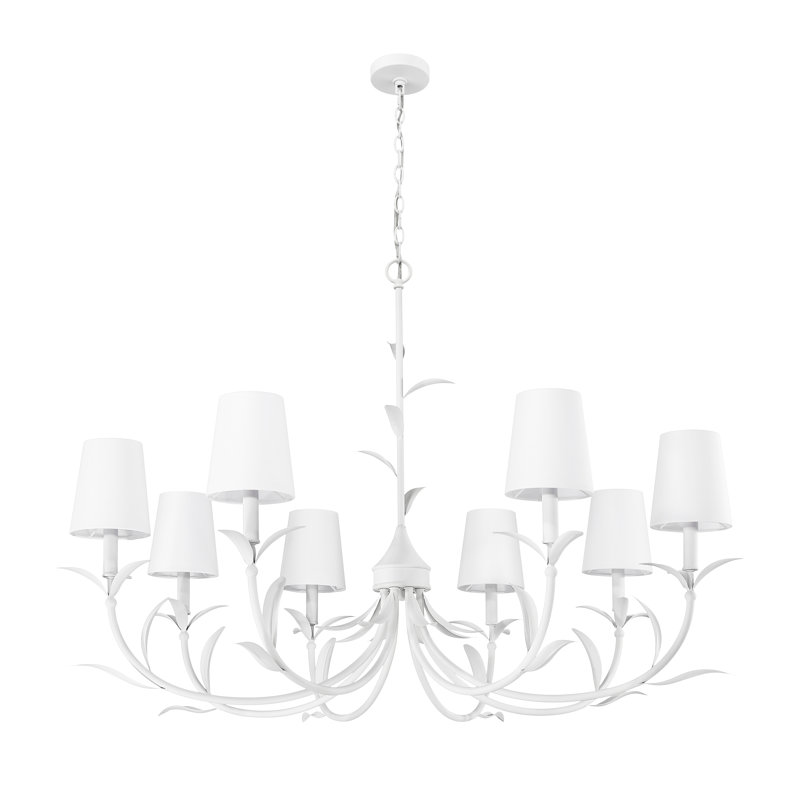 Aslin Textured White 8 Light Chandelier, Textured White