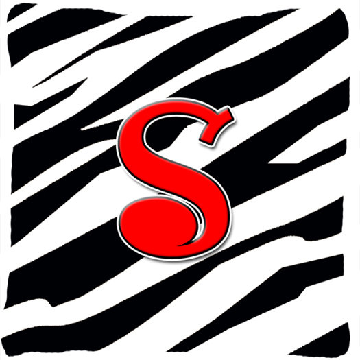 Monogramme initiale Zebra intérieur/extérieur Throw Pillow, S