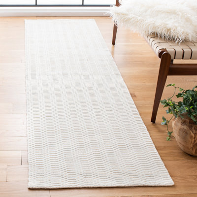 Hafiz Hand Loomed Wool/Jute/Cotton Geometric Rug in Beige