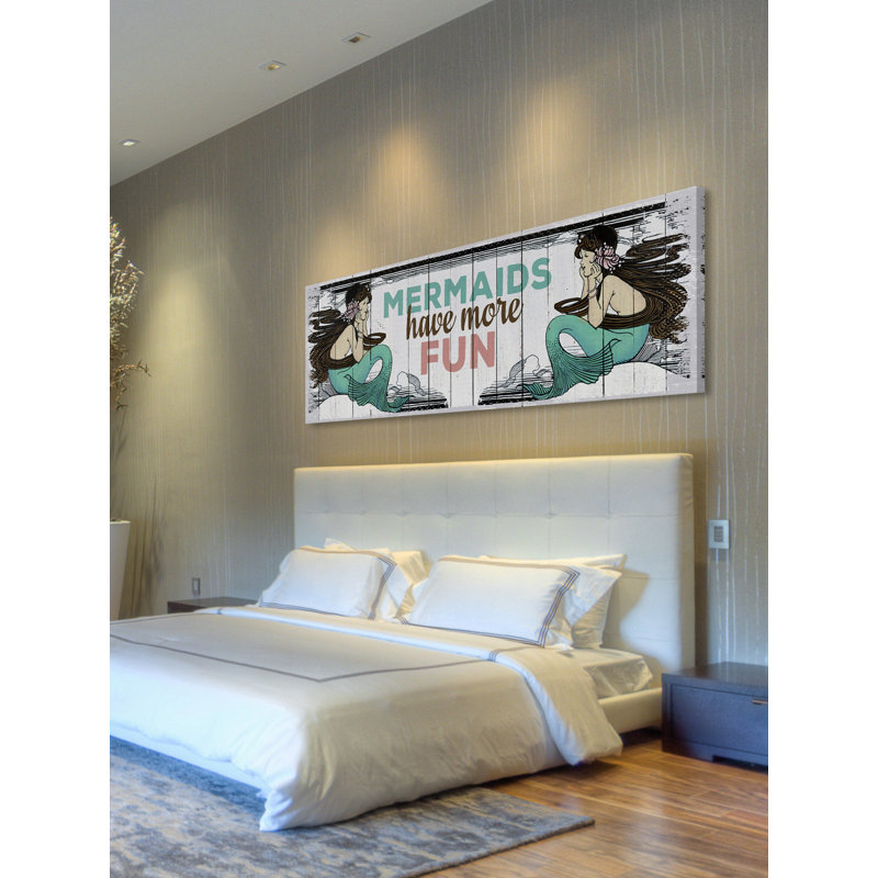 Mermaid Fun - Wrapped Canvas Print, 51cm H x 152cm W x 3.81cm D