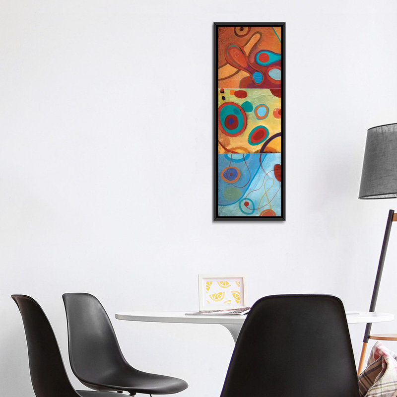 « string théories ii », reproduction d’art sur toile tendue, H 48 po x l 16 po x P 1,5 po, Cadre noir
