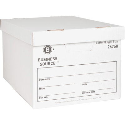 Storage Boxes, Letter/Legal, White, 12-Pack