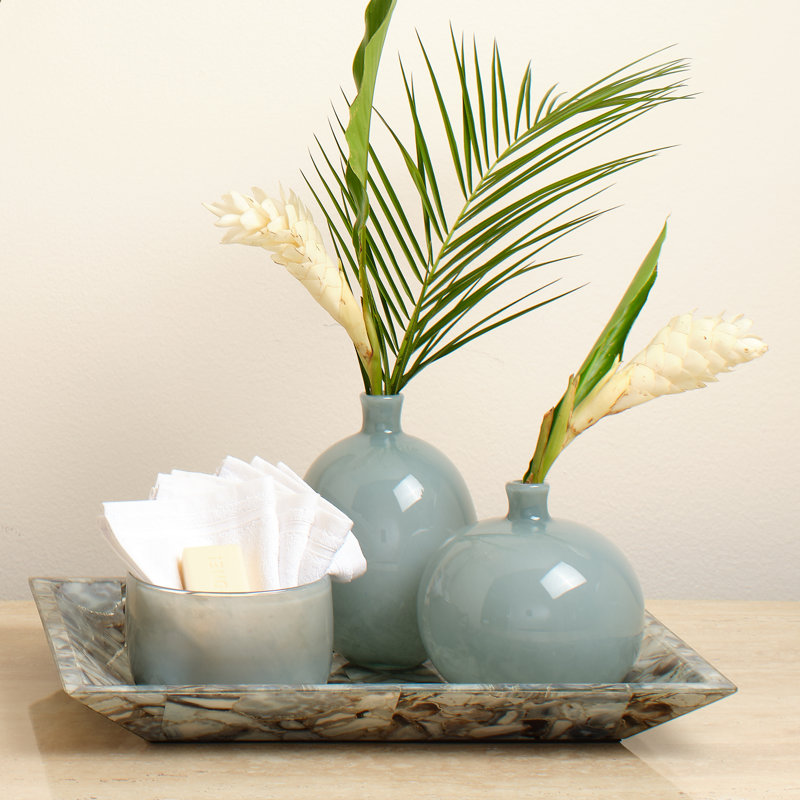 Minx Handmade Glass Table Vase, Gray