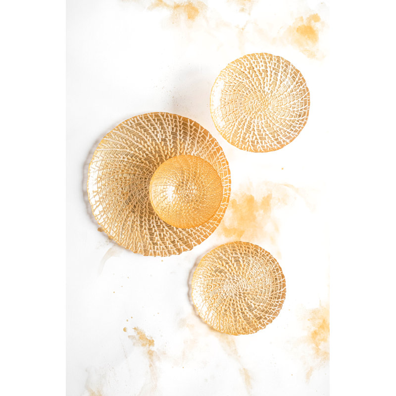 Handcrafted Gold Glass Round Charger Plate