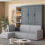 Grand lit escamotable avec canapé et tablettes-100761000