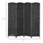 4 Panel Privacy Screen, 5.6' Tall Folding Room Divider For Bedroom/Home Office. Black With Hand-Woven Pattern & Arched Top. Versatile Partition And Style. Wood Frame, Polypropylene Webbing.