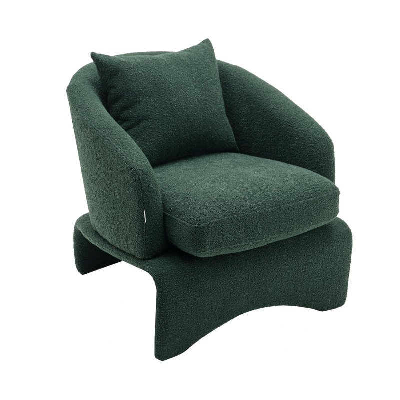 27" Wide Upholstered Accent Chair, Emerald 100% Polyester