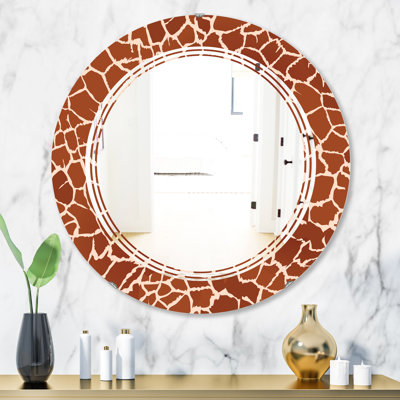 Miroir mural éclectique sans cadre en fourrure trois c leopard