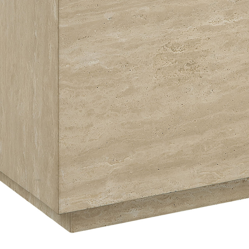 Table de bout, travertin beige