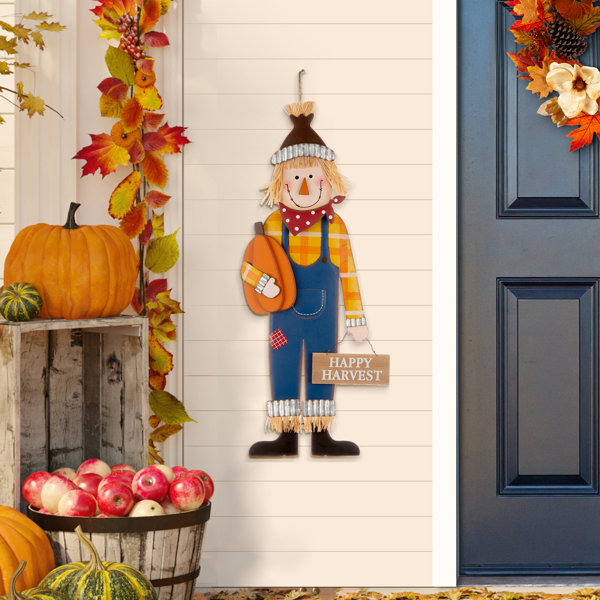 Hanfei Thanksgiving Pumpkin and Scarecrow Harvest Indoor/Outdoor Welcome Doormat The Holiday Aisle