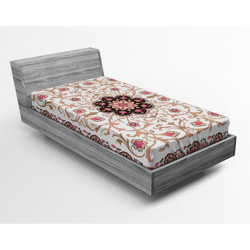 Microfiber Floral Fitted Sheet, Twin Fitted Sheet