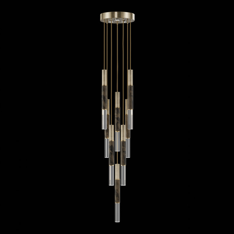 Antonia 11 - Light LED Pendant, Standard Soft Gold Leaf/Brass
