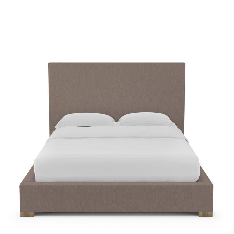Sloan Upholstered Bed, Weathered, Full, Box Weave Linen Pumice