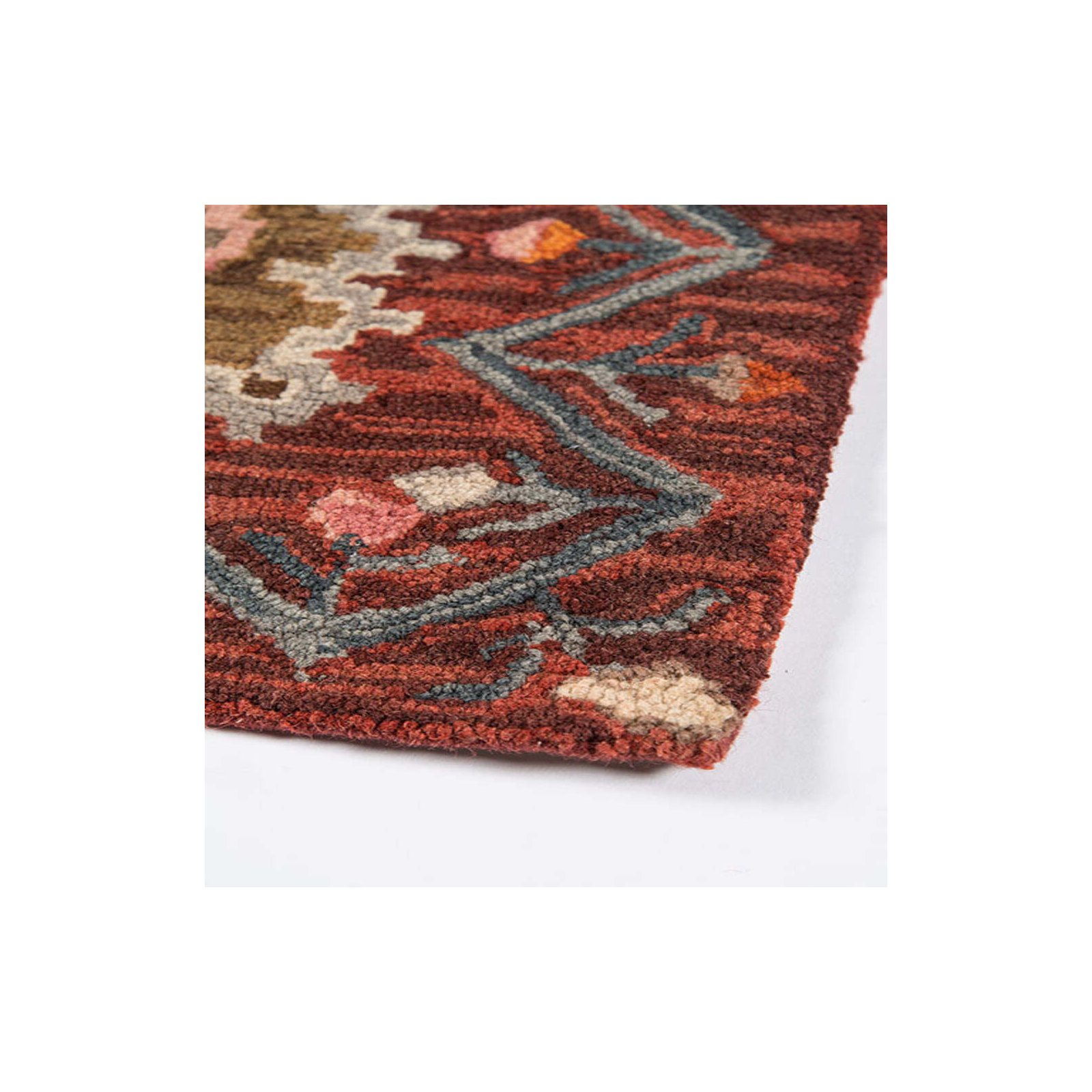 Breesport Handmade Wool Red/Beige Rug, Runner 2'3" x 8'