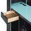 Lit de jour de jeu avec bureau et lumières intégrés, base de lit en bois moderne avec 3 tiroirs de rangement et station de charge intégrée, bibliothèque de tête de lit multifonctionnelle-233498000-233498004