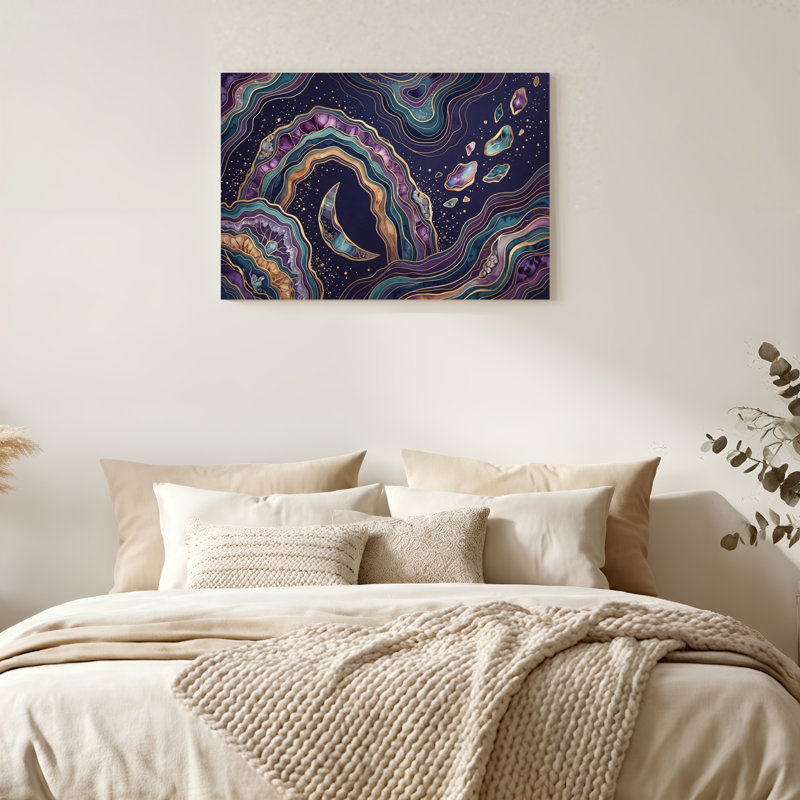 «Gallery Wrap», art mural sur toile pour le salon, la chambre à coucher, le bureau ou le vestibule - décoration murale décorative avec motif de géode