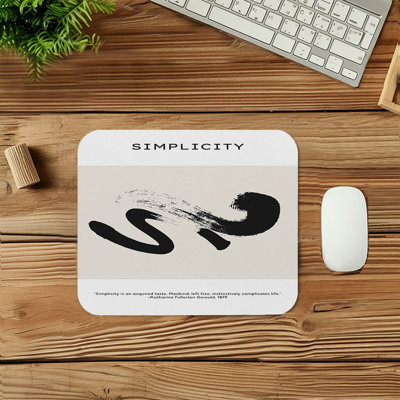 Abstract Shapes Neutral Beige Shapes Mid-Century Modern Gaming Cute Office Laptop Desk Pad Gift Mat Square Rectangle Non-Slip Mousepad
