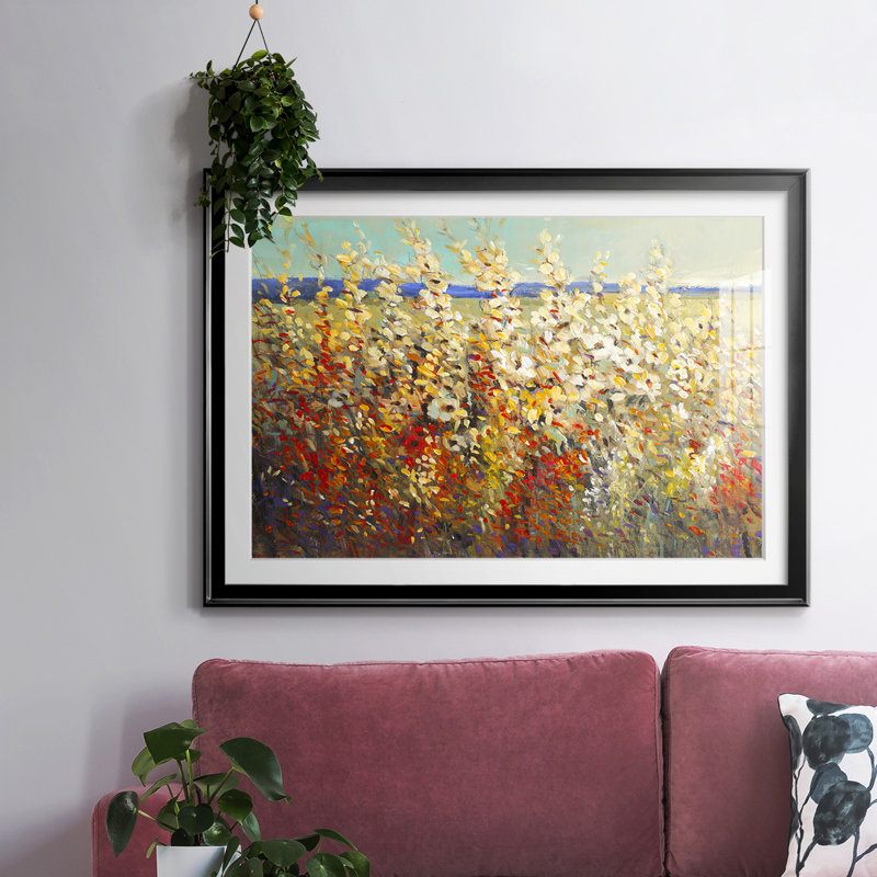 Field of Spring Flowers II, reproduction d'art encadrée, Noir, H 27 po x l 39 po x P 1,5 po