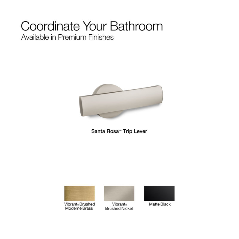 Santa Rosa Right-Hand Trip Lever, Vibrant Brushed Moderne Brass