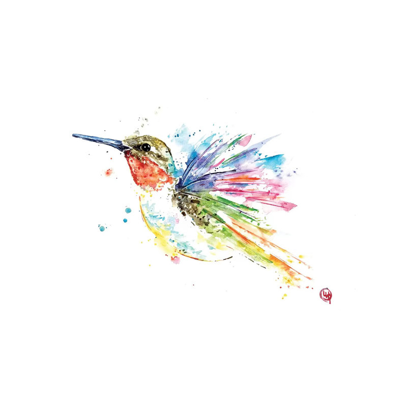 Ruby Hummingbird by Lisa Whitehouse - Wrapped Canvas Painting, 20.32 cm H x 30.48 cm W