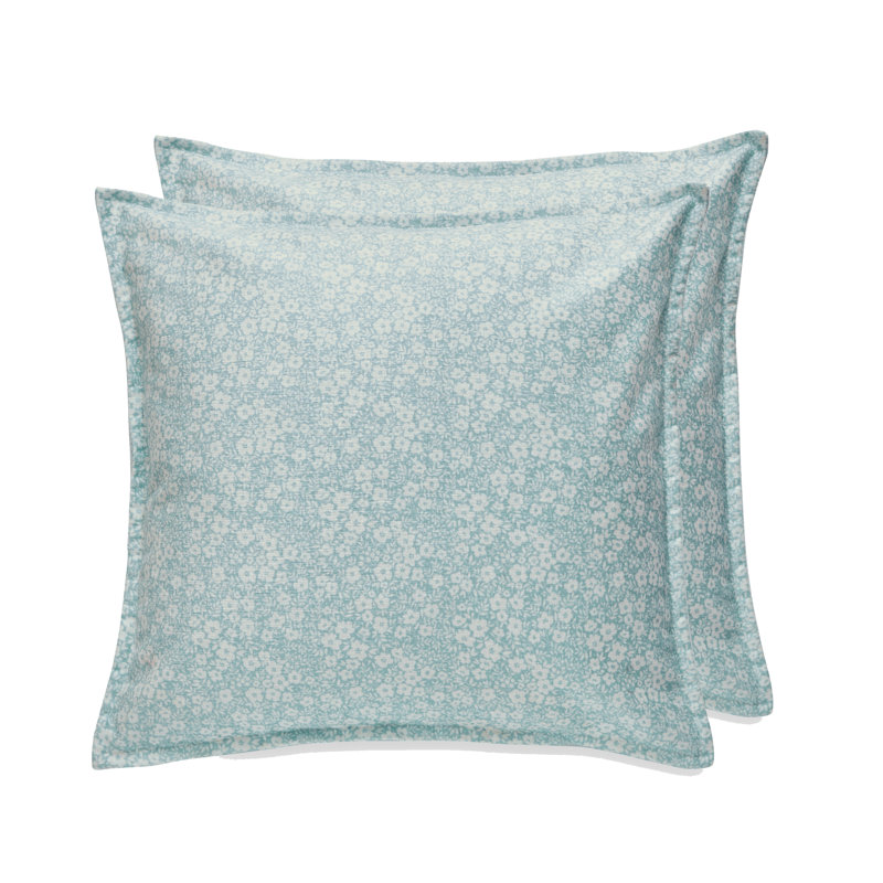 Coussin réversible à motif floral, Bleu mer, Housse de coussin seulement - sans coussin